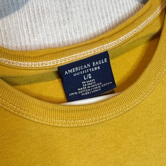 Vintage Y2K American Eagle Outfitters Mustard Graphic Tee sz L - Picture 2 of 2